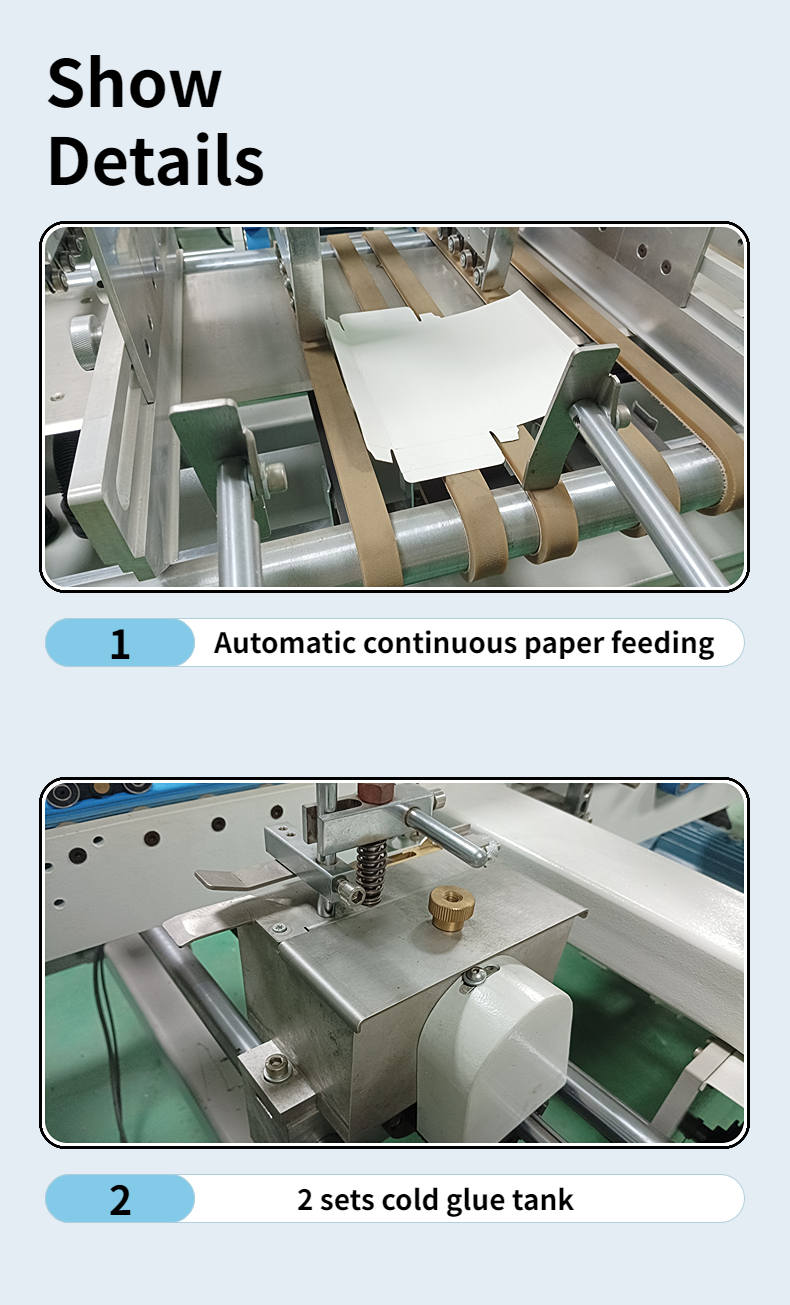 Convenient CQT-800 Aluminum Foil and Tin Foil Packaging Box Folding Gluing Machinery