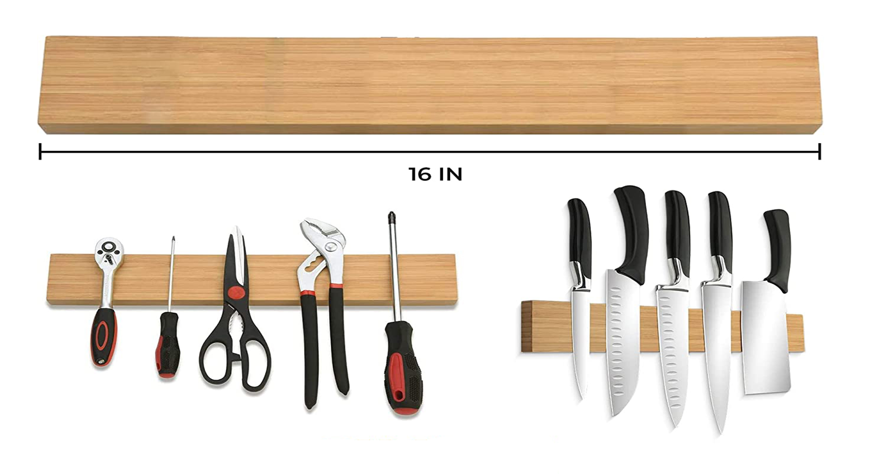 Wood Magnet Strip Rack Magnetic Knife Holder Magnetic Suction Hang Lever Kitchen Accessory