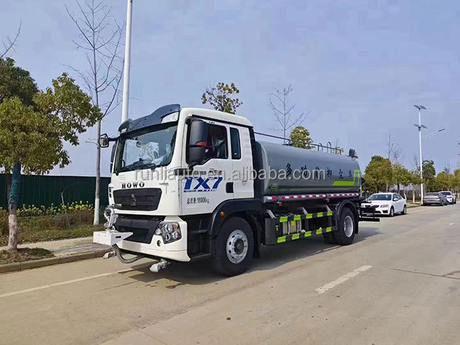 HOWO Original Right Hand Drive 15ton Water Carrier Truck Sale Sprinkling Water Tanker Truck