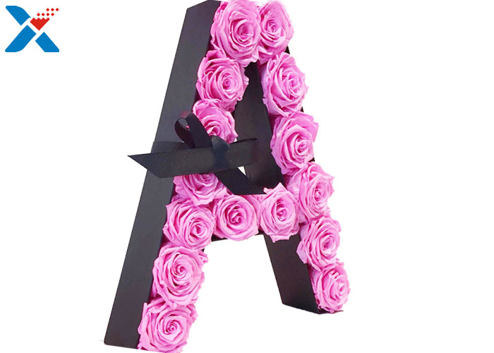 Luxury Rose Gift Acrylic Flower Box A Letter Flower Box With Lid Non - Toxic