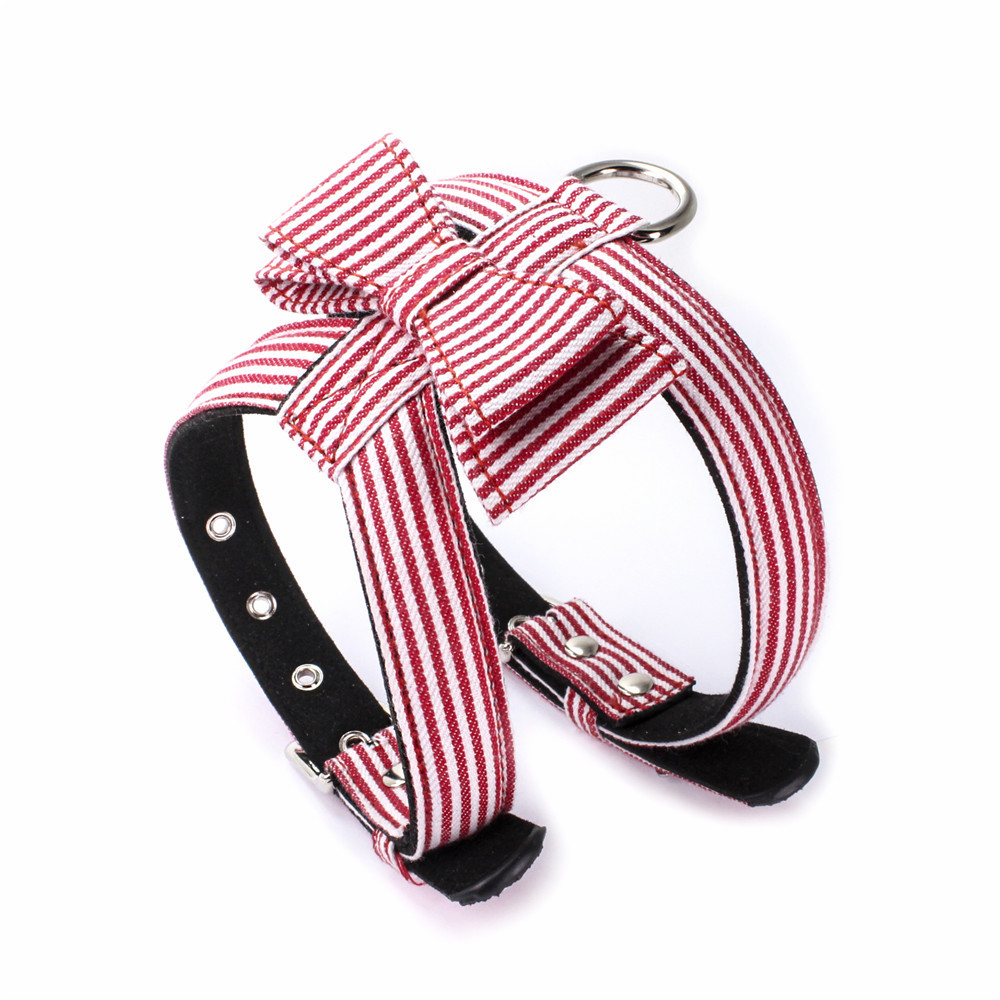 Striped Style Dog Collars And Leashes Fully Adjustable Safe For Dog Walk
