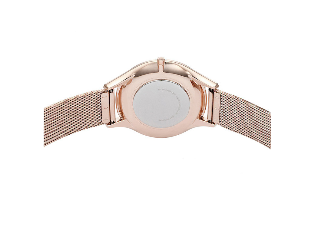 Good quality rose gold case elegant shell dial women watch with mesh band