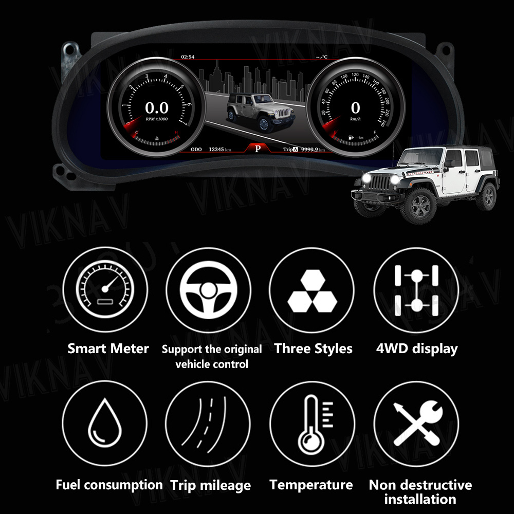 Digital Cluster Linux Screen Car Dashboard For Jeep Wrangler 2011-2017