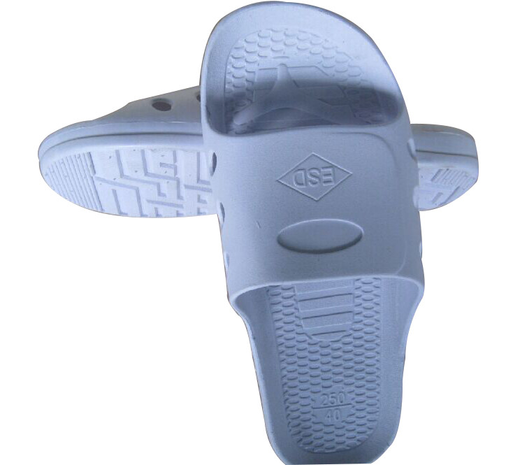 SPU Anti Static ESD Safety Shoes ESD Slipper 6 Hole Type White W/ESD Logo