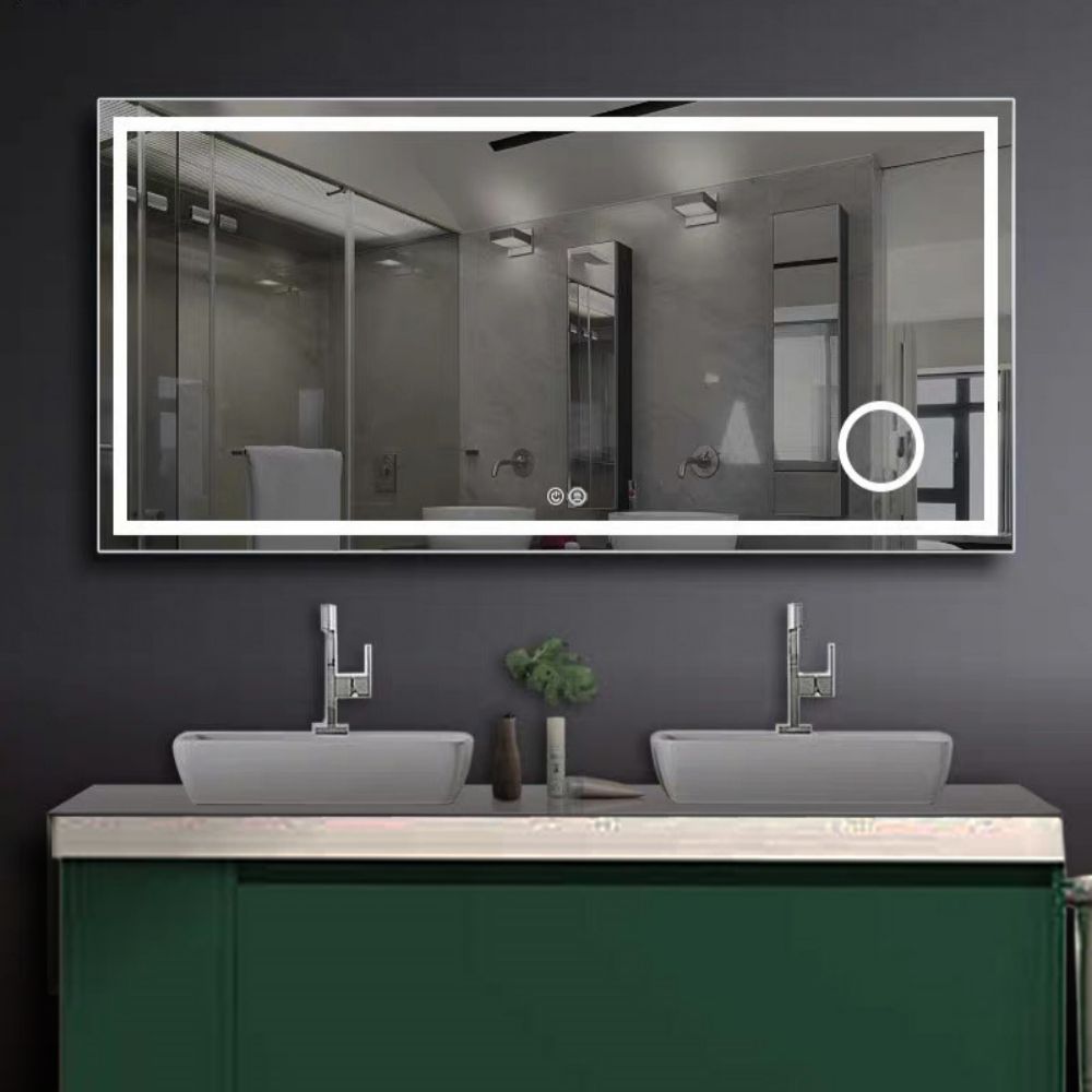 Modern Led Defogger Wall Bath Bathroom Illuminated Decor Small Mirror For Illumination