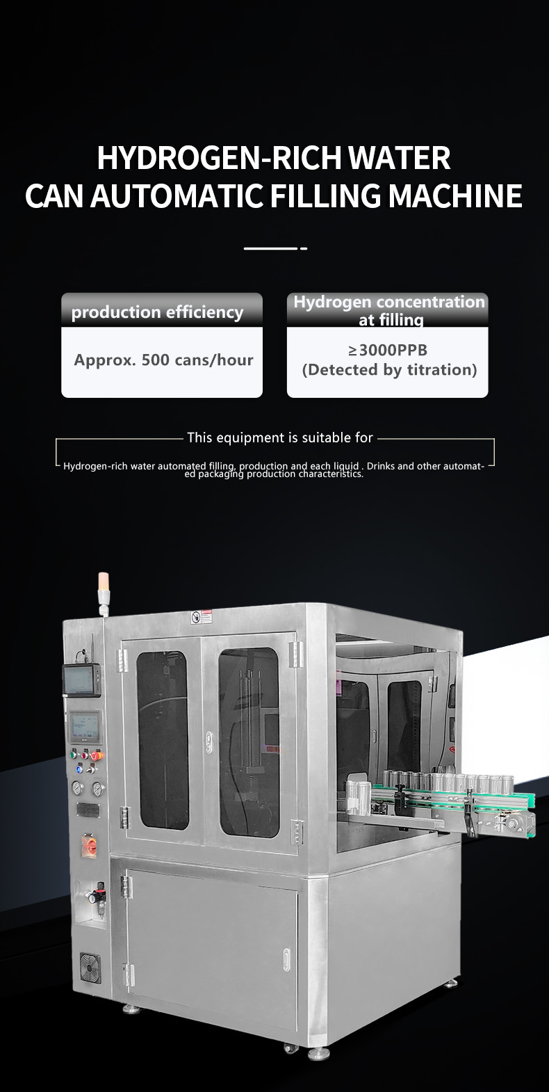 Anti Aging Multi Function Smart Hydrogen Rich Water Cans Automatic Filling Machine
