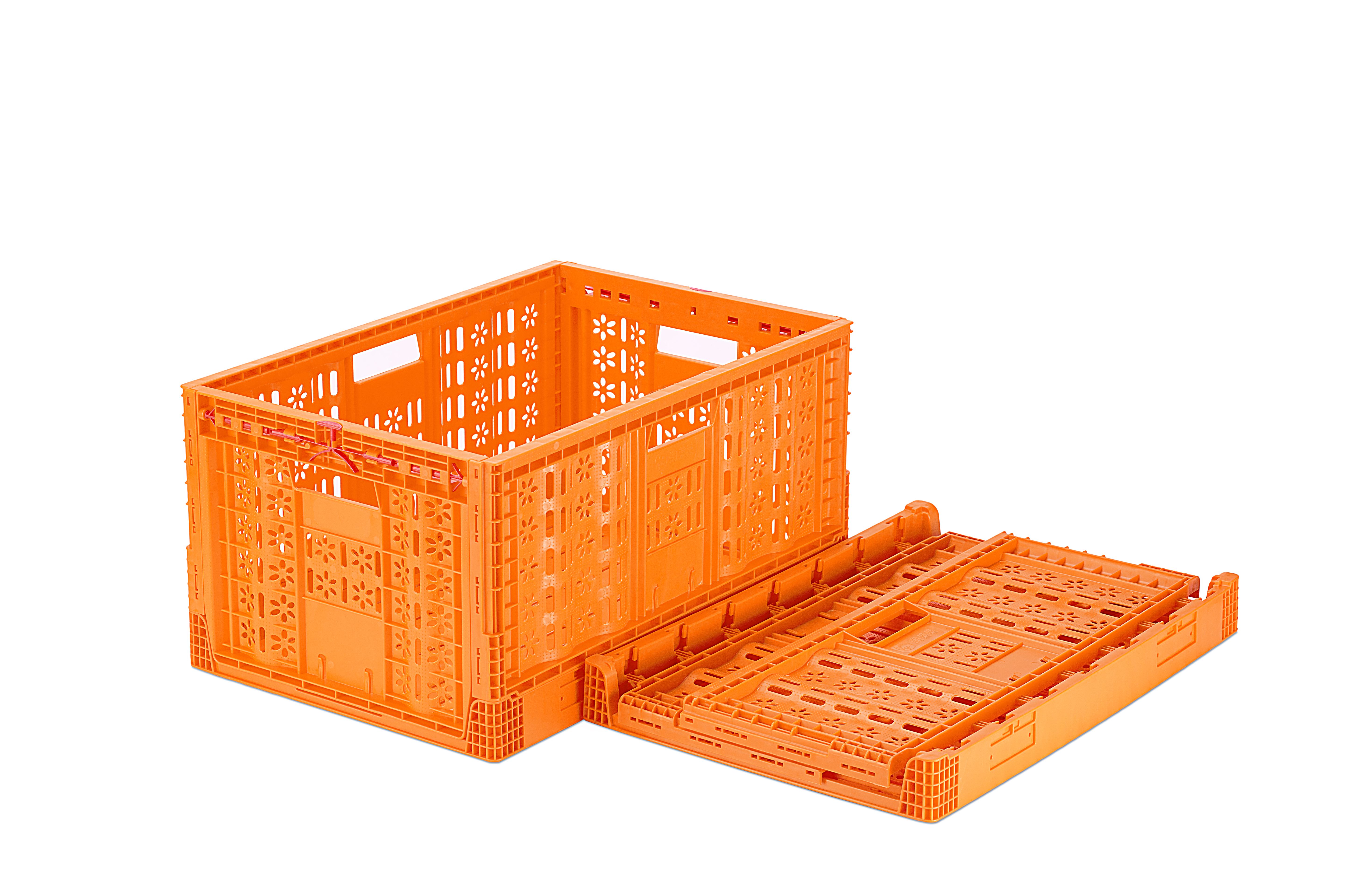 Customized Color Foldable Collapsible Stackable Tomato Basket Moving Fruit Crate