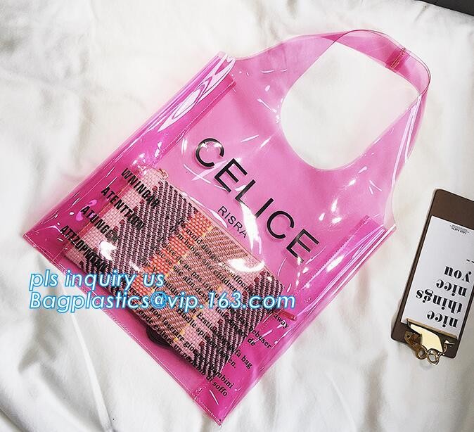 top pvc handle bag, Beach Tote waterpoof Bag Pvc Handle Bags, biodegradable PVC shopping bags die cut handle bag with lo