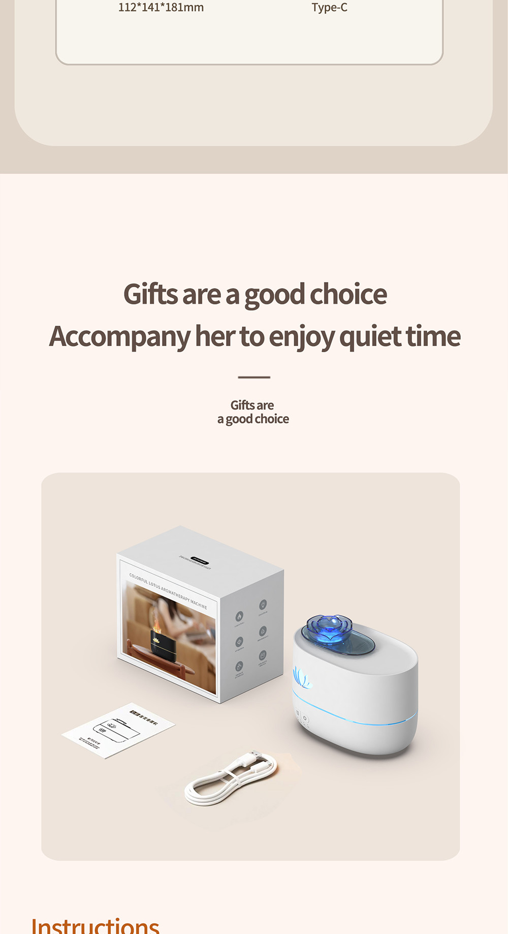 350ml Fire Diffuser Humidifier With Timing Automatic Outage Protection