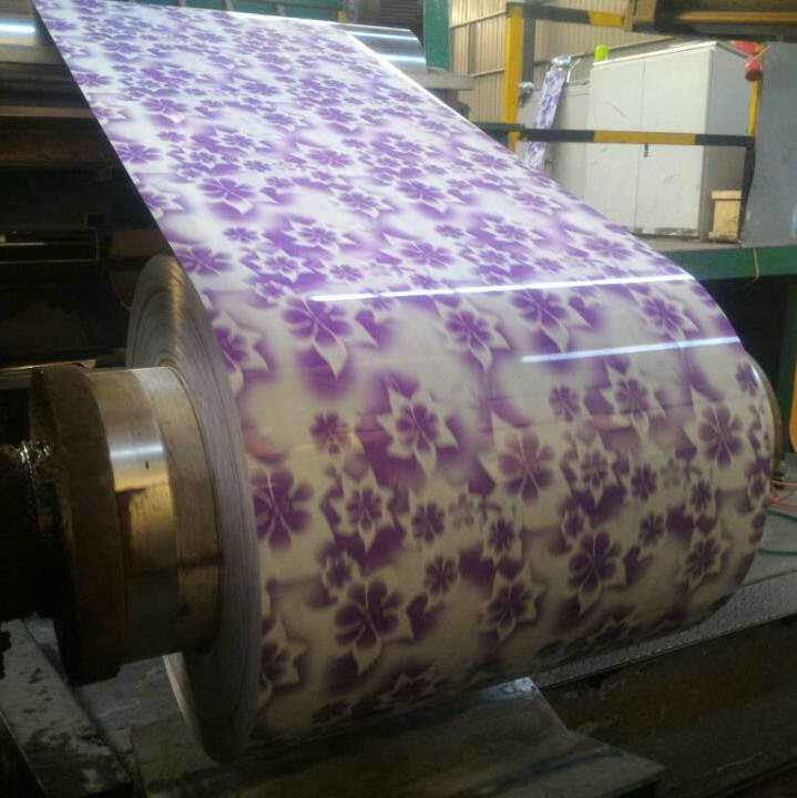 PVC Film Regular Modify Polyester Prepainted Steel Coils Customized Patterns PPGL