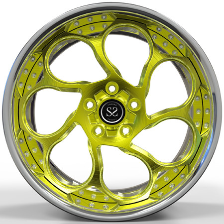 Golden Deep Lip Concave 2 Piece Forged Wheels OEM 5x130