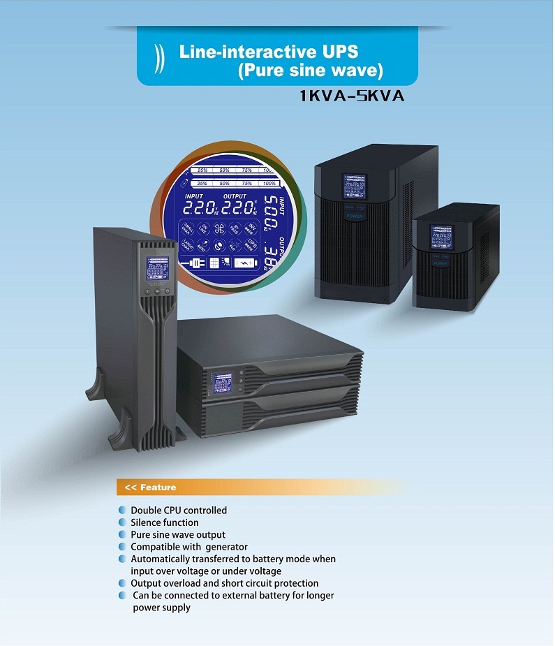 1KVA Long Backup Sine Wave Output Ups For Household PC / Office Equipment