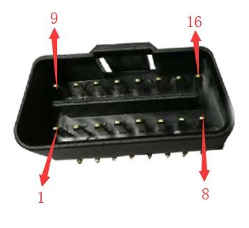 Automotive 16pin OBD 2 OBDII Male Connector With Straight Pins