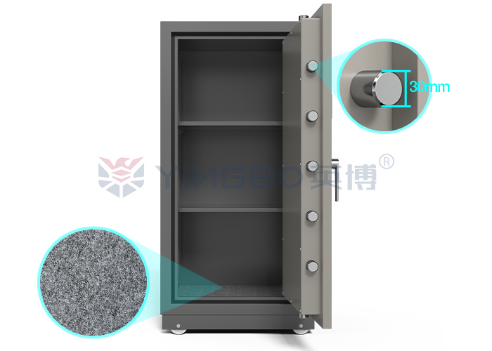 Double Keys Lock Fire Resistant Safe Box Adjustable Shelf Solid Steel