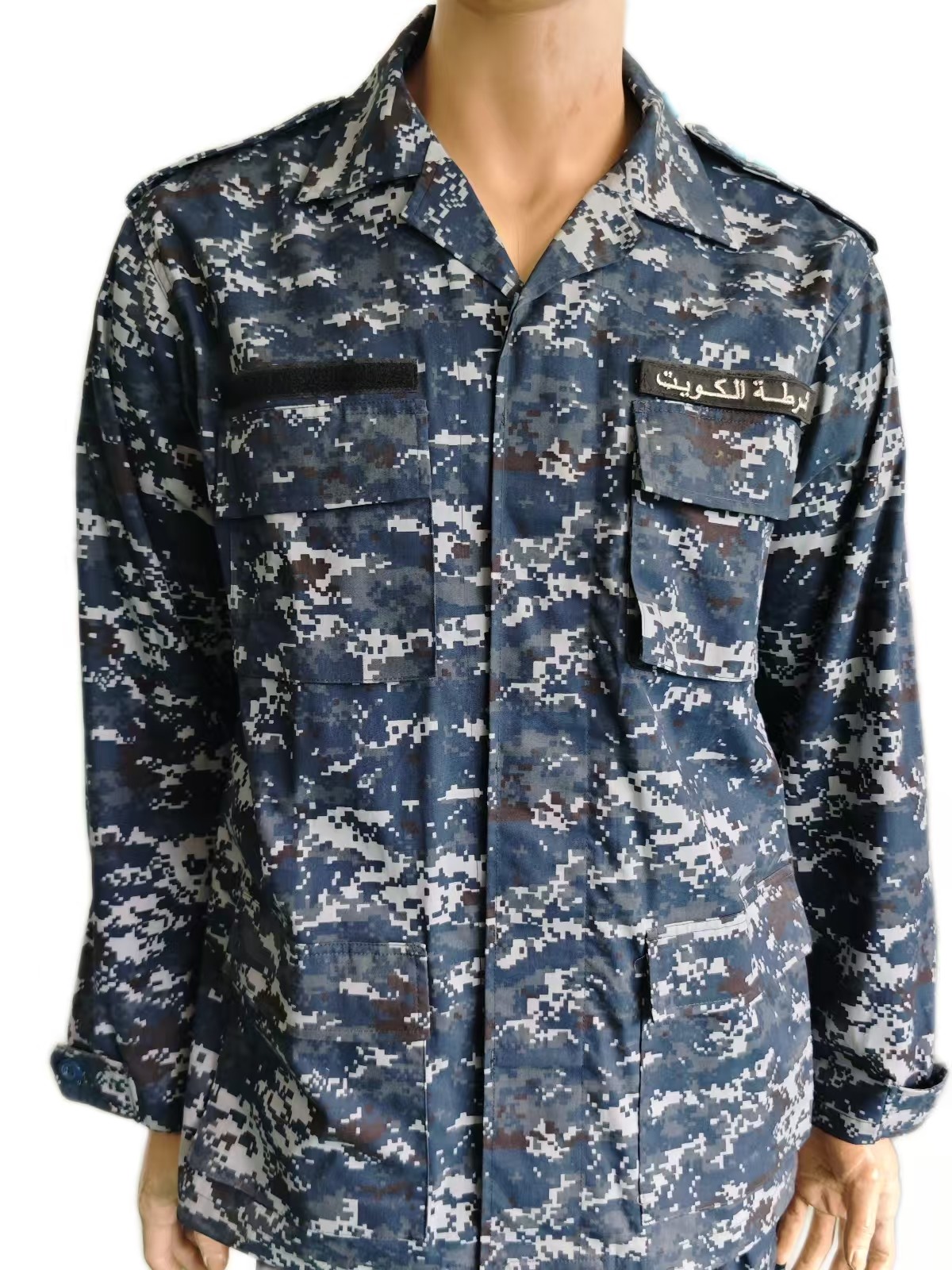 BDU Military Uniform Digital Blue Camouflage Military Uniform Set for Army Uses in 65 Polyester 35 Cotton Material