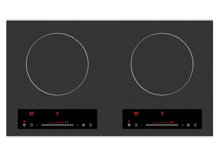 Gray 2 Zone Electric Stove Seperated Slide Touch Induction Cooktop