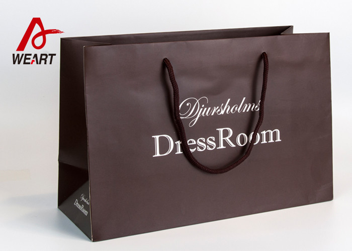 Gift Art Paper Bags With Colorful Handle , Retail Packaging Bags Hot Stamping LOGO