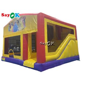  Princess Print Themed Inflatable Bounce Slide With Ball Pit Pool Manufactures