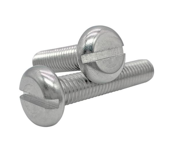 White Zinc Plated Steel Pan Head Slotted Screws DIN85 Slotted Drive Pan Head