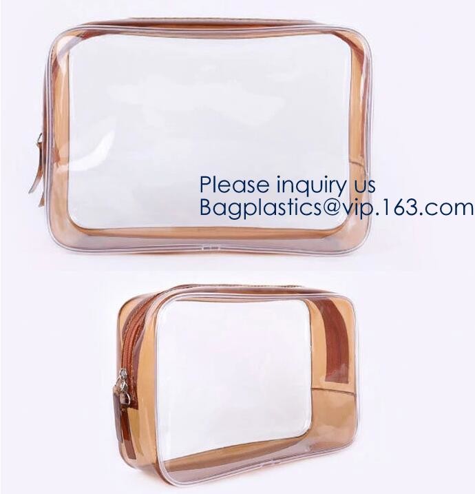 Makeup Bag Cosmetic Bag Travel Toiletry Bag Waterproof Makeup Zipper Portable Transparent Pouch Set - Black, bagease pac