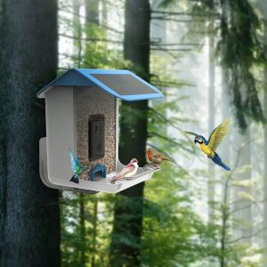 Garden Transparent Smart Bird Feeders With Camera ABS Shell Material