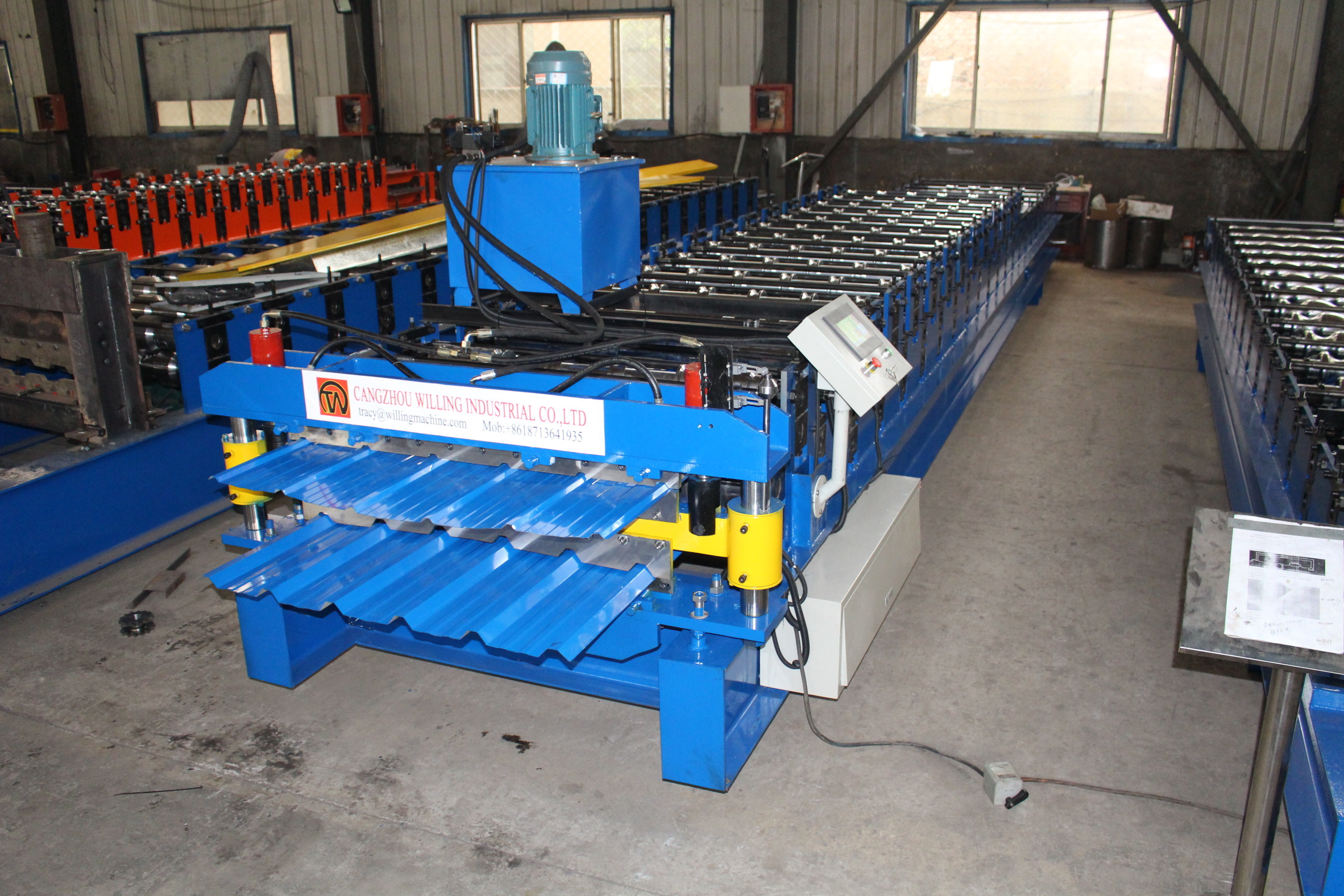 Aluminum Roof Sheet Double Layer Roof Panel Roll Forming Machine PLC Control