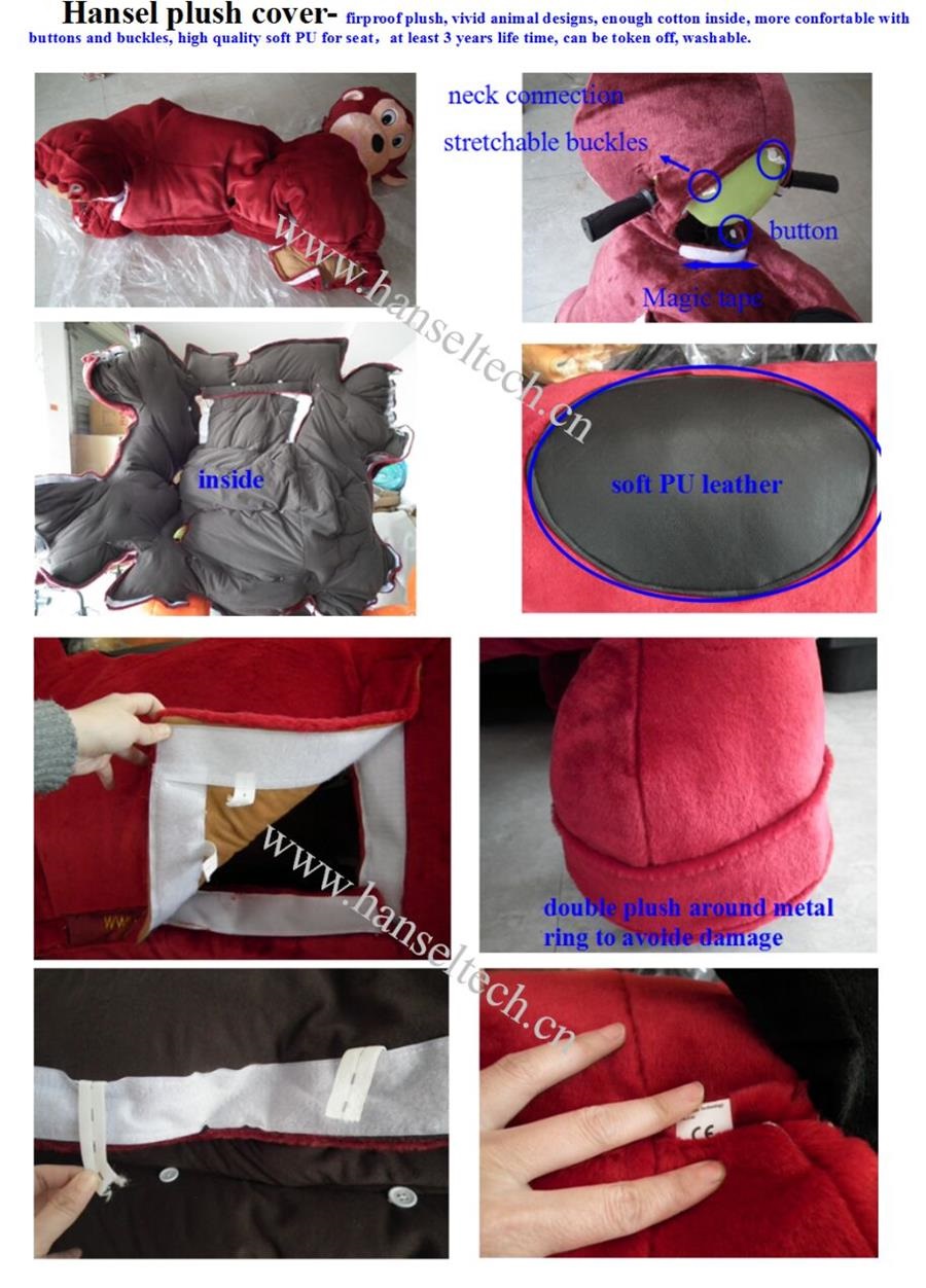 Hansel Plush Animals Motorized Animal Rides For Mall Motorized Animals Plush For Car