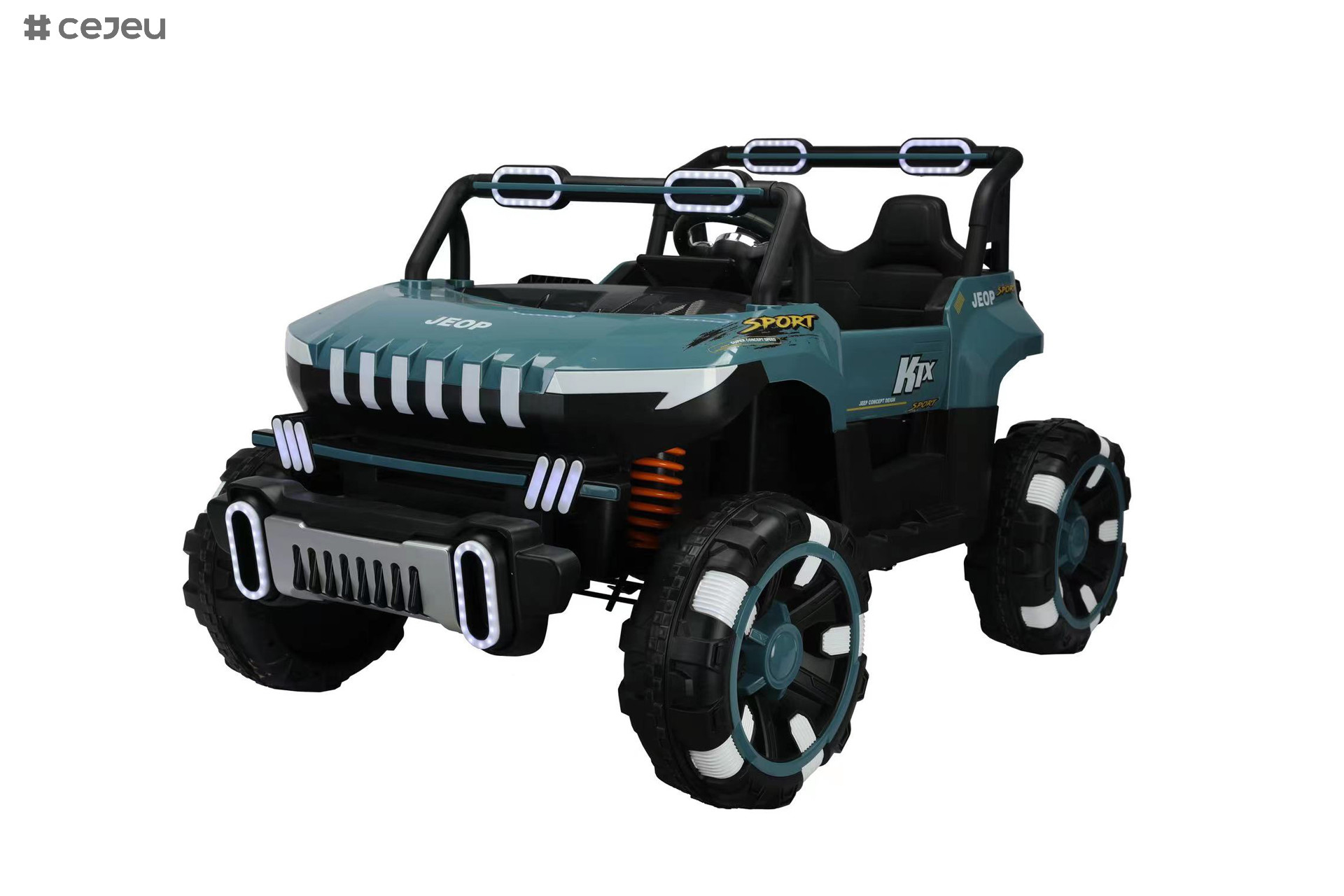Gift for Boys & Girls: Electric UTV with Adjustable Seatbelts,Music/Light Handle Four wheel suspension