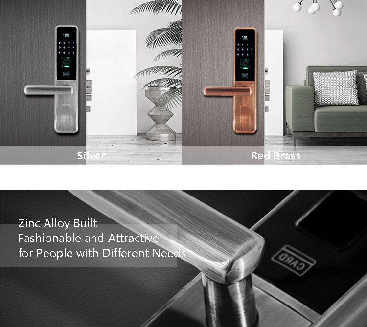 OLED Display Fingerprint Door Lock Touch Screen Digital Intelligent 4x AA Batteries
