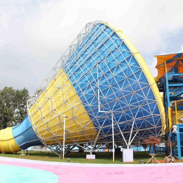 Colorful Outside Fiberglass Adult Water Slide 14.6m Platform Height In Themed