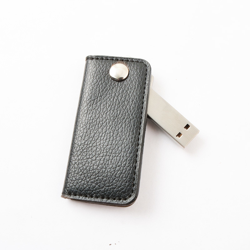 Portable Leather Cover Key Metal Usb Flash Drive 64GB 128GB 30MB/S