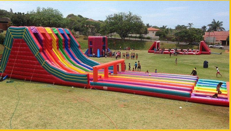 0.55mm Pvc Tarpaulin Commercal Inflatable Slide ，Super Six Slide For Garden