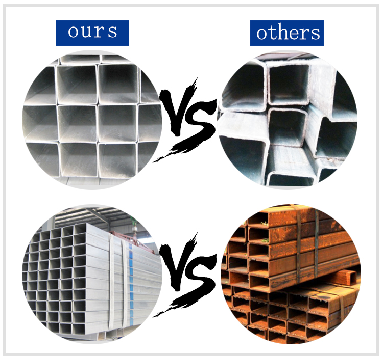 150x150mm 75X75X8mm Zinc Coated Tube ASTM A36 Square Structural Tube