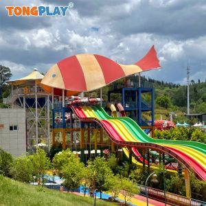 Adventure Splash Water Playground ODM Fiberglass Pool Water Slide