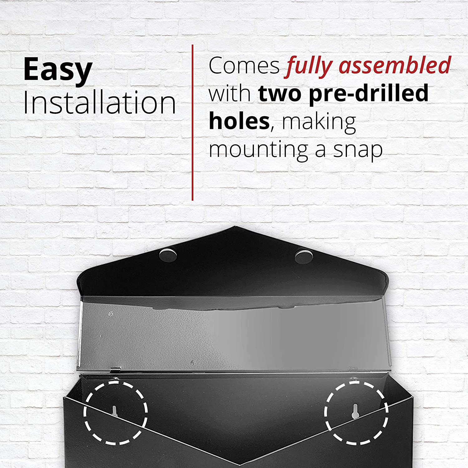Custom Logo Printed Industrial Style Iron Wall Mount Post Box with Anti-rust Features
