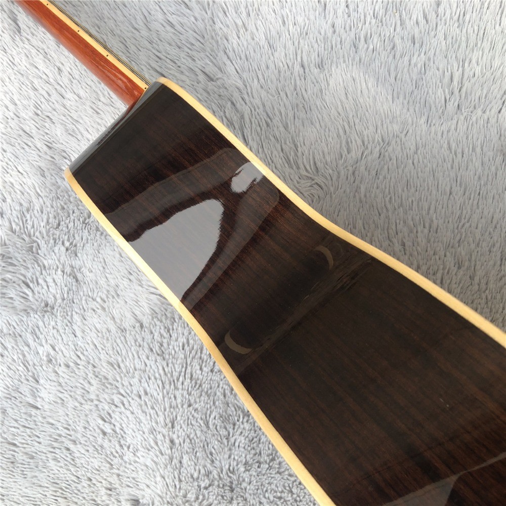 Custom 41 Inches Solid Spruce Top Cutaway Rosewood Back 12 Strings 814 Electric Acoustic Guitar