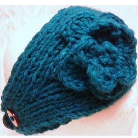 Women knitted headband with flower,crochet headband- Handmade tenia, Hair Accessories