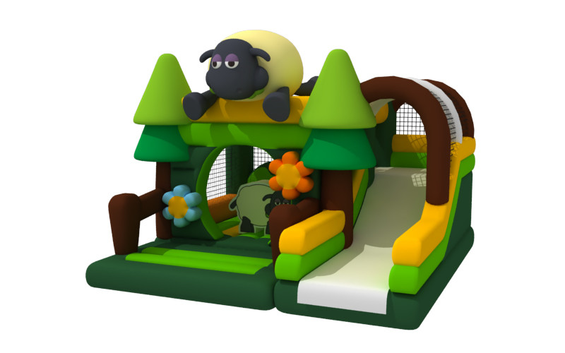 Hand Printing Inflatable Combos Sheep Themed 6x5.5x4m Inflatable Bouncy Castle