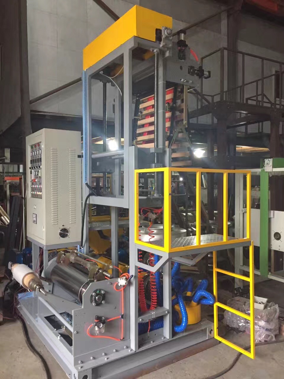 HDPE PE Blown Film Extrusion Machinery Single Screw 3 Phase