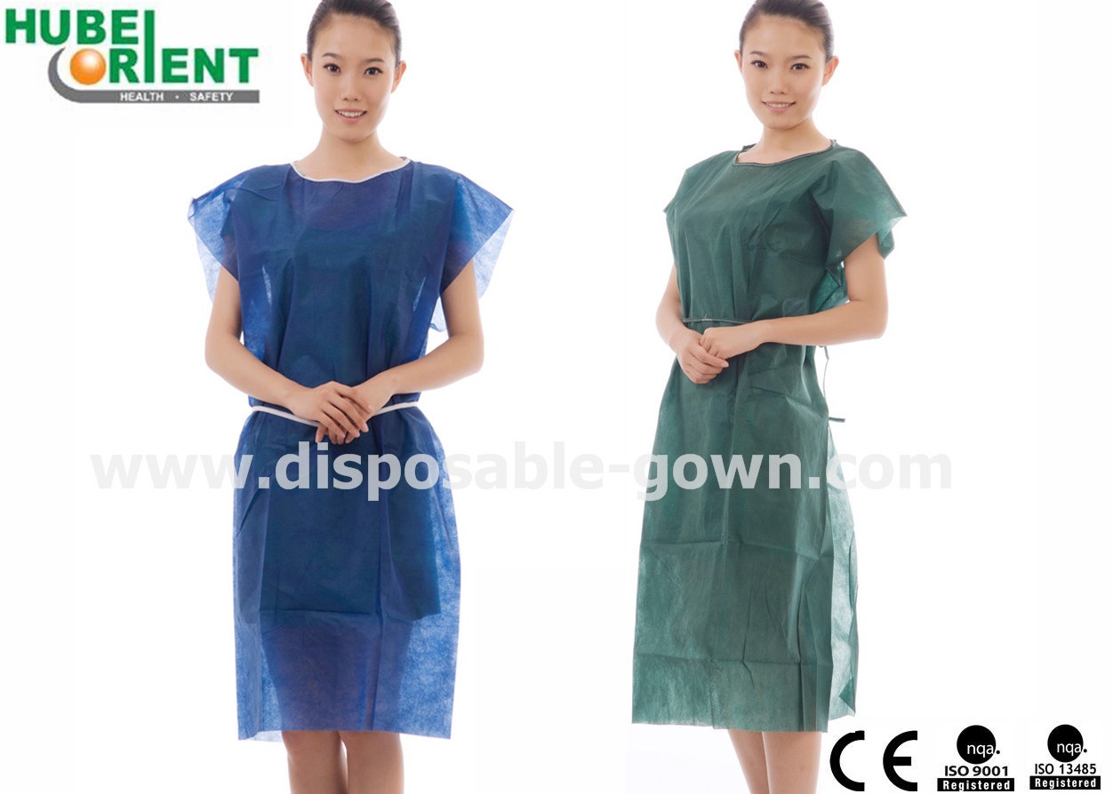 Sleeveless 40gsm Non Woven Patient Gown For Operation Room