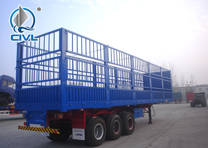2 Axle Fence Semi Trailer Trucks For Transport Livestock