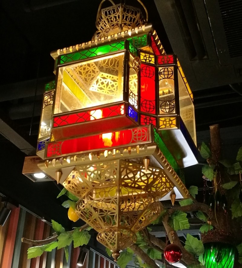 Arab Style Moslem Led Metal Glass Lighting Vintage Decor Pendant Light(WH-DC-45)