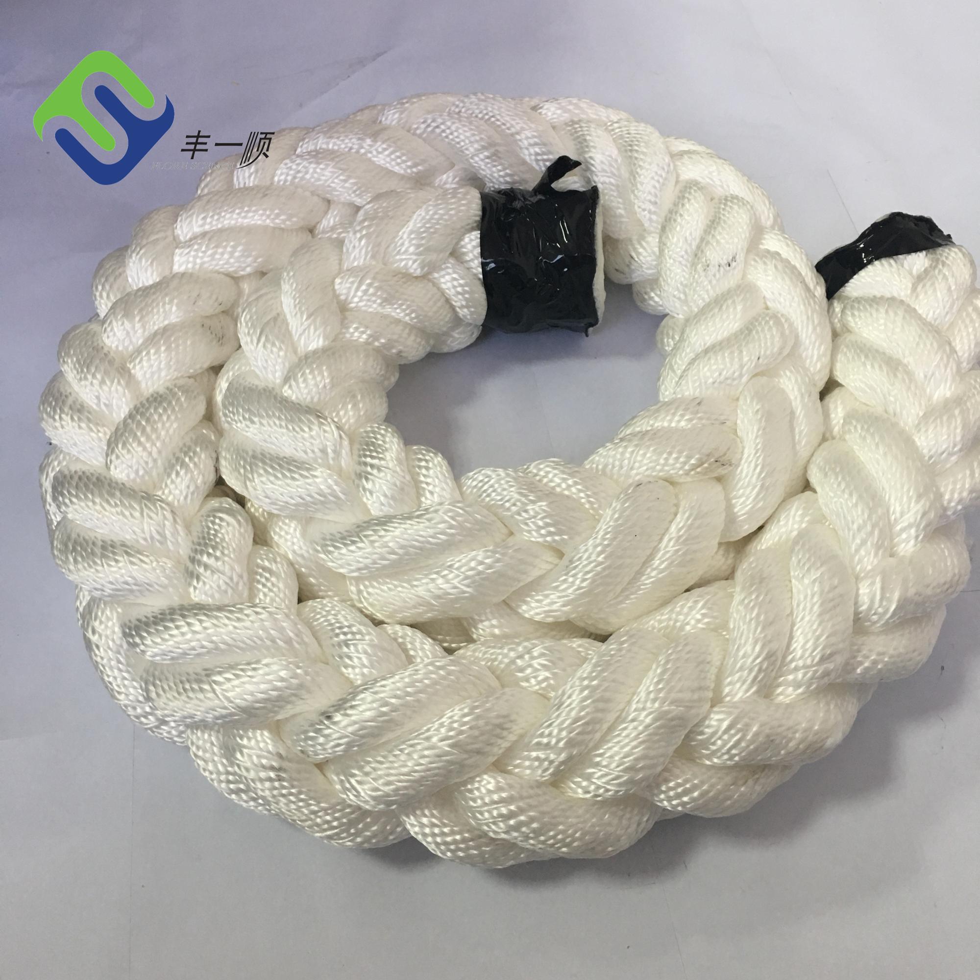 White Dacron 8 Strand Polyester Rope Marine Mooring Rope