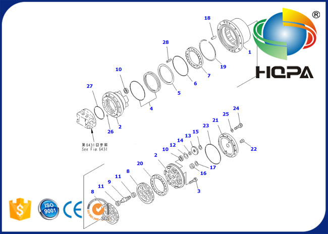 203-60-56701KT 203-60-56701 Travel Motor Seal Kit for Komatsu PC100-5 PC120-6 PC130-5