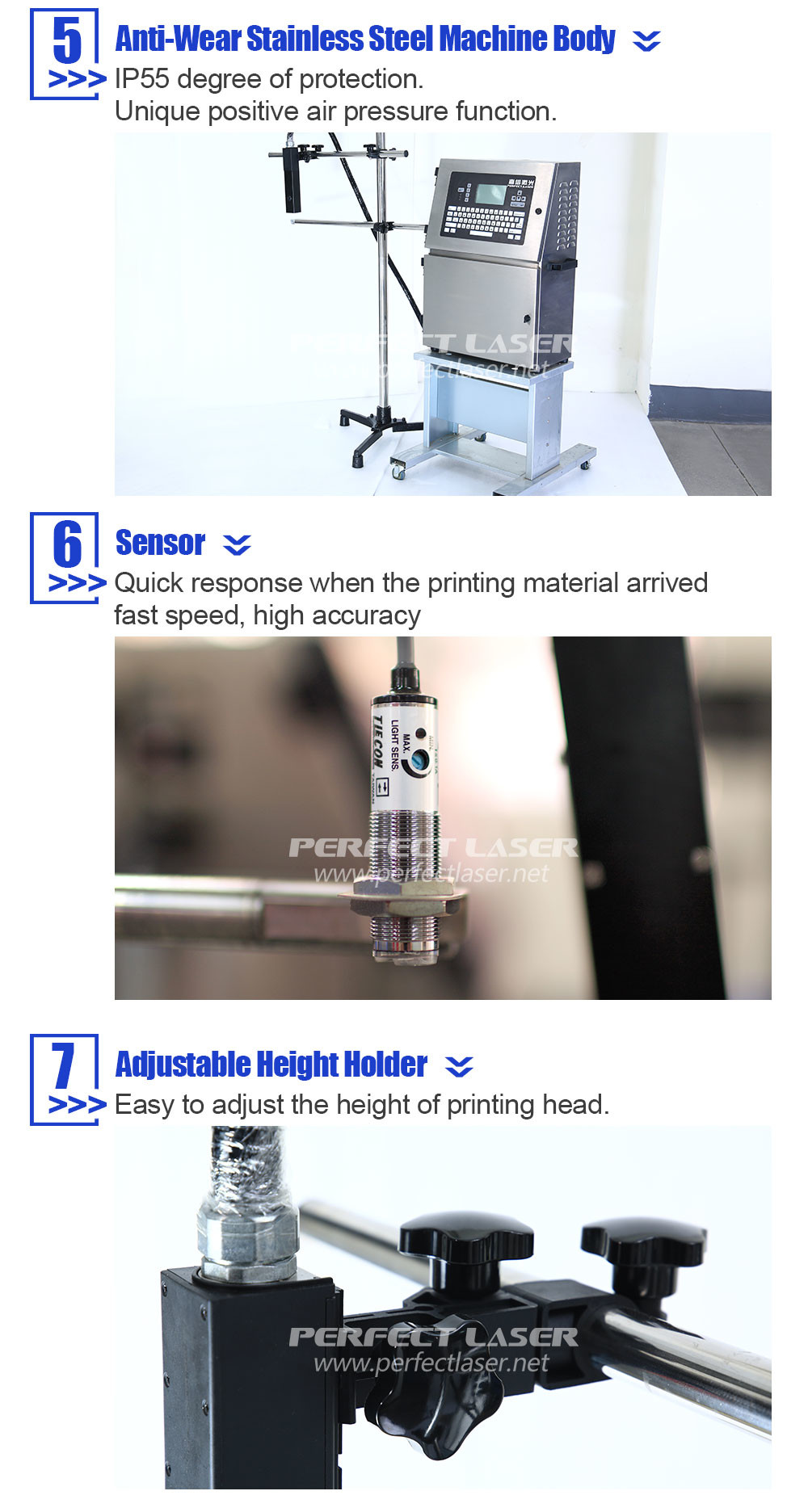 White Industrial Inkjet Printer Inkjet Coding Machine One Touch Start Stop Operation