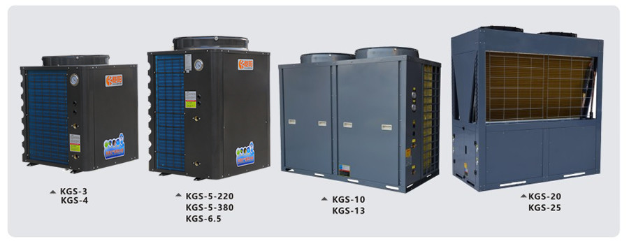 Medium Size Air Source Heat Pump Unit Shell Heat Exchanger 15.5kw Input Power