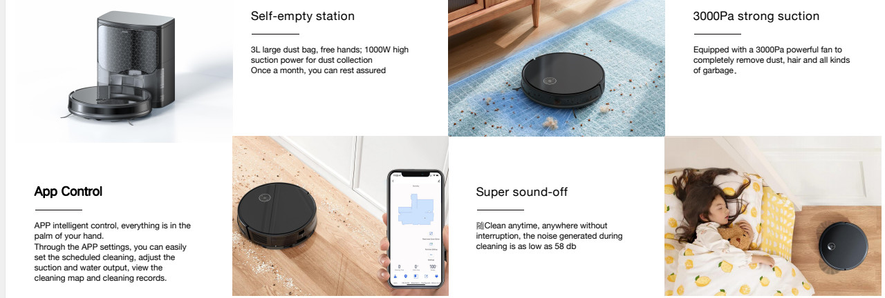 Self Charging Robot Vacuum And Mop Pet Hair Automatic Cleaning Machine CE ROHS
