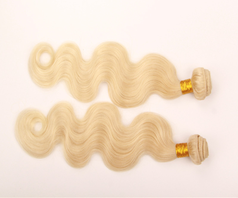 Body Wave virgin brazilian hair weft brazilian weave hair blonde 613 platinum blonde