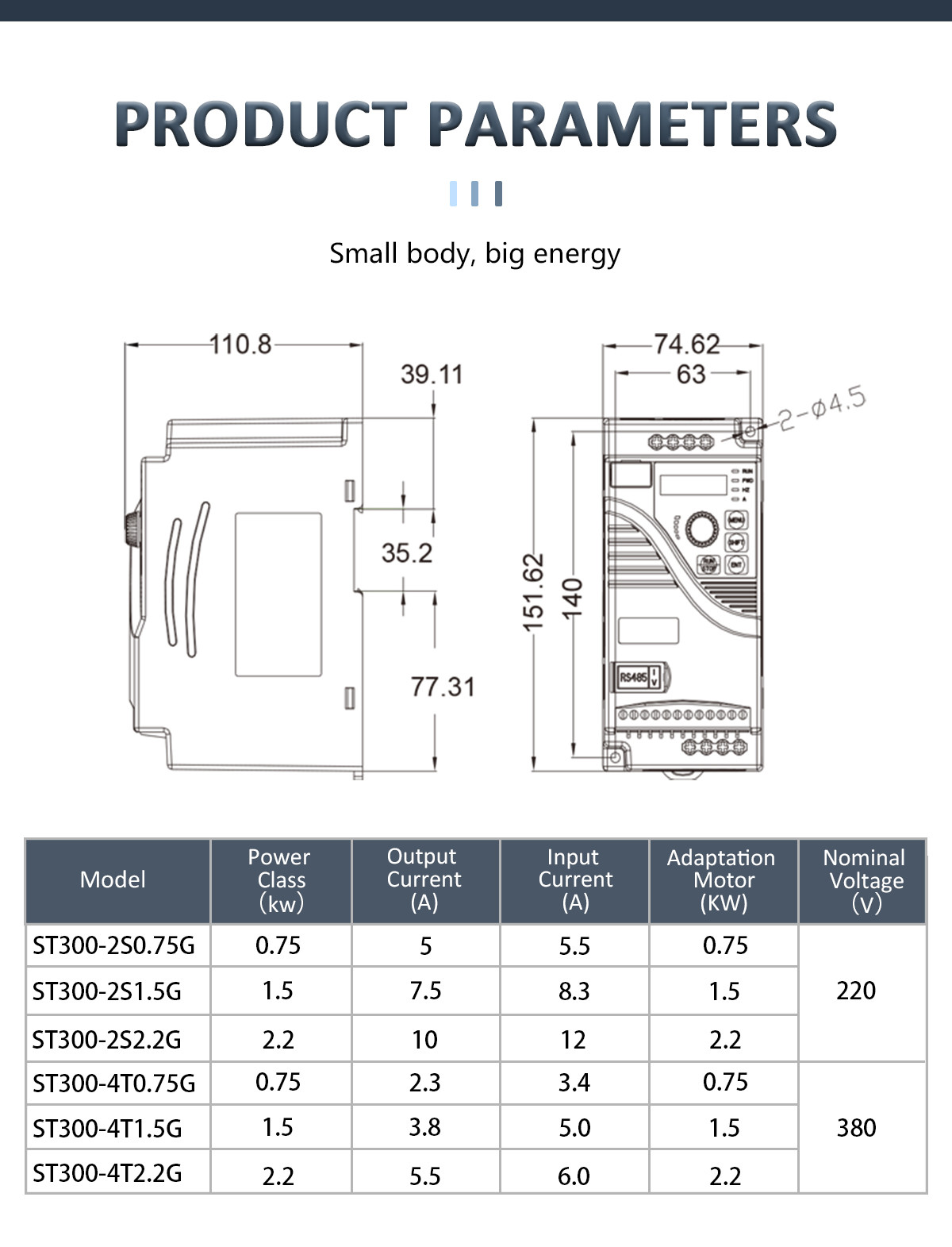 0.75KW 1.5KW 2.2KW Mini VFD Frequency Inverter CNC Spindle Motor Speed Control