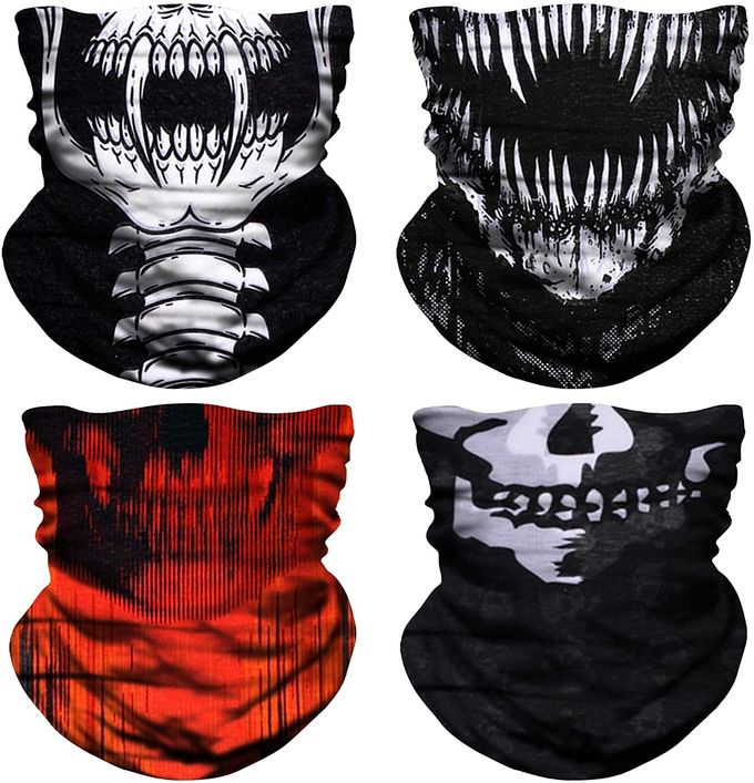 Women Outfit Print Headbands Skeleton Neck Tube Bandanas
